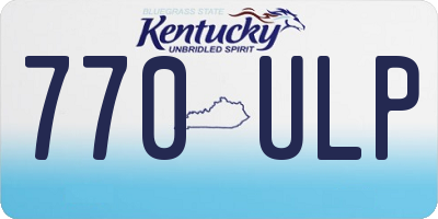 KY license plate 770ULP