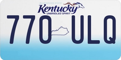 KY license plate 770ULQ