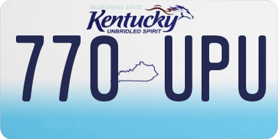 KY license plate 770UPU