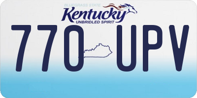 KY license plate 770UPV