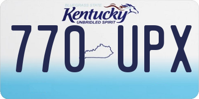 KY license plate 770UPX