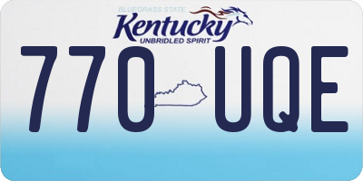 KY license plate 770UQE