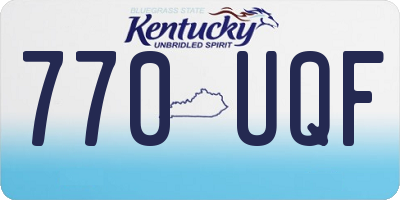 KY license plate 770UQF