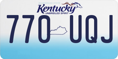 KY license plate 770UQJ