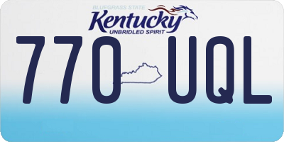 KY license plate 770UQL