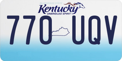 KY license plate 770UQV