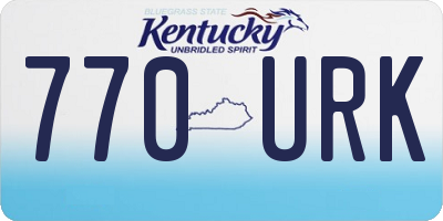 KY license plate 770URK