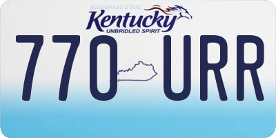 KY license plate 770URR