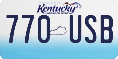 KY license plate 770USB