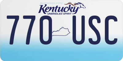 KY license plate 770USC