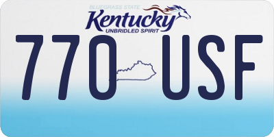 KY license plate 770USF