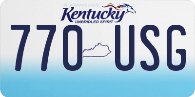 KY license plate 770USG