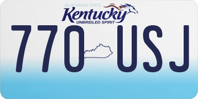 KY license plate 770USJ