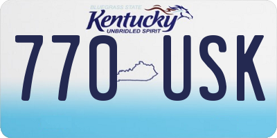 KY license plate 770USK