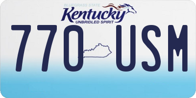 KY license plate 770USM