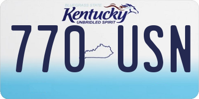 KY license plate 770USN