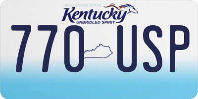 KY license plate 770USP