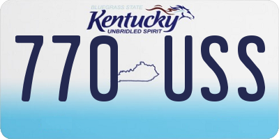 KY license plate 770USS