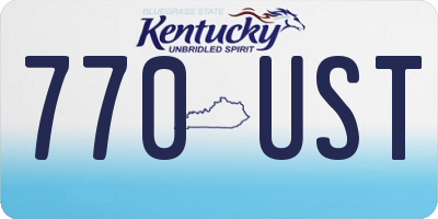 KY license plate 770UST