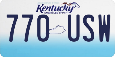 KY license plate 770USW