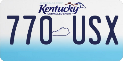KY license plate 770USX