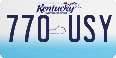 KY license plate 770USY