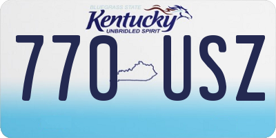 KY license plate 770USZ