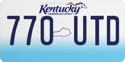 KY license plate 770UTD