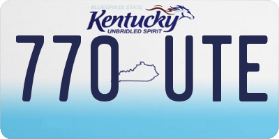 KY license plate 770UTE