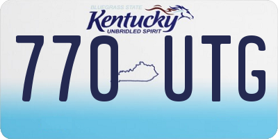 KY license plate 770UTG