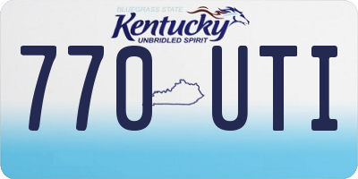KY license plate 770UTI