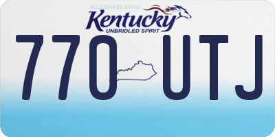 KY license plate 770UTJ