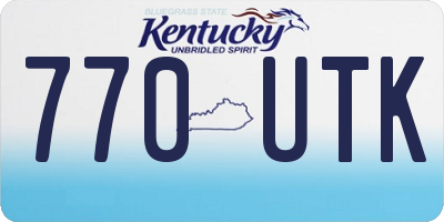 KY license plate 770UTK