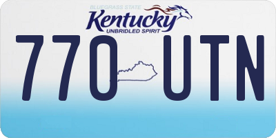 KY license plate 770UTN