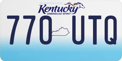 KY license plate 770UTQ