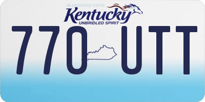 KY license plate 770UTT