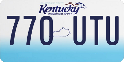 KY license plate 770UTU
