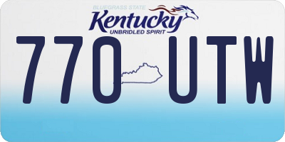 KY license plate 770UTW