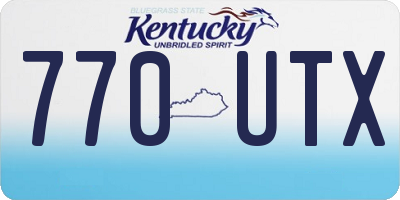 KY license plate 770UTX