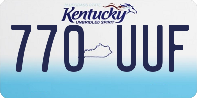 KY license plate 770UUF