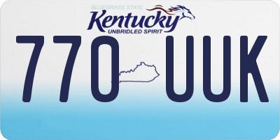 KY license plate 770UUK