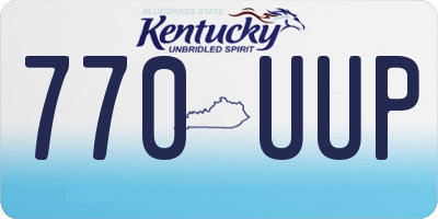 KY license plate 770UUP
