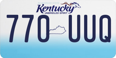 KY license plate 770UUQ