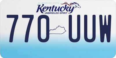 KY license plate 770UUW