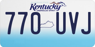 KY license plate 770UVJ