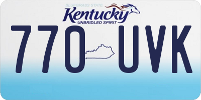 KY license plate 770UVK