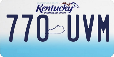 KY license plate 770UVM