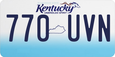 KY license plate 770UVN