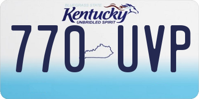 KY license plate 770UVP
