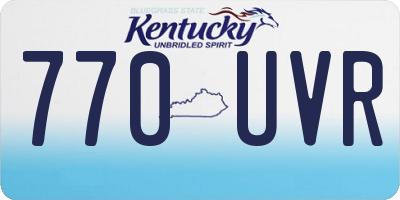 KY license plate 770UVR